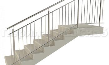 Нержавеющие ограждения с вертикальным заполнением 'частокол' - вариант №3 в Санкт-Петербурге. Готовые проекты ПерилаГлавСнаб