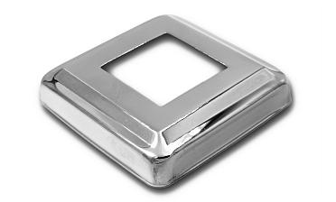 Низ стойки фигурный под трубу 40х40 мм, 82х82х0.8, высота 19 мм, полированный (AISI 304) k030 купить в Санкт-Петербурге