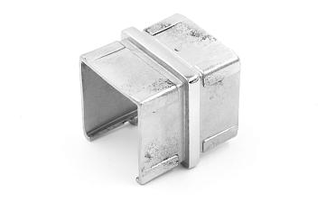 Соединитель для поручня с пазом 40х40 мм, полированный, (AISI 304) k545 купить в Санкт-Петербурге