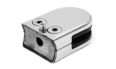 Стеклодержатель штампованный под стекло 10 мм (5+5 мм), под стойку Ø38.1 мм (39х24х55), полированный (AISI 304) k538-10 купить в Санкт-Петербурге