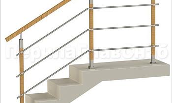 Три ригеля на держателях, квадратные деревянные поручень и стойки в Санкт-Петербурге. Готовые проекты ПерилаГлавСнаб