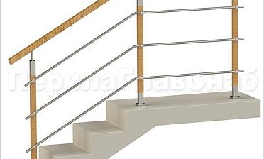 Три ригеля на держателях, квадратные деревянные поручень и стойки купить в Санкт-Петербурге