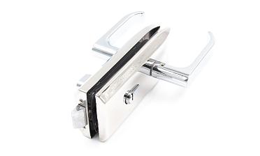 Замок для стеклянной двери с нажимной ручкой, евроцилиндр односторонний ключ/защелка, с ответной частью на стекло, полированный t155 PSS купить в Санкт-Петербурге