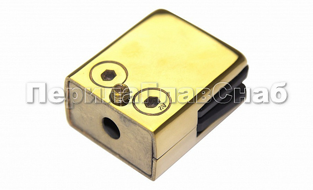 Стеклодержатель штампованный квадратный на плоскость для стекла 8 мм (4+4 мм), полированный, под золото (AISI 304) Фk352-88 2 Стеклодержатель штампованный квадратный на плоскость для стекла 8 мм (4+4 мм), полированный, под золото (AISI 304) Фk352-88 2