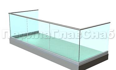 Ограждение на несущем стекле на алюминиевом профиле для балкона купить в Санкт-Петербурге