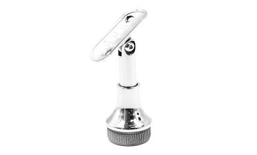 Наконечник регулируемый по высоте на стойку Ø38.1х1.5 мм, с регулируемым ложементом под поручень Ø50.8 мм, литой, полированный, нержавеющий (AISI 304) k317-3 купить в Санкт-Петербурге