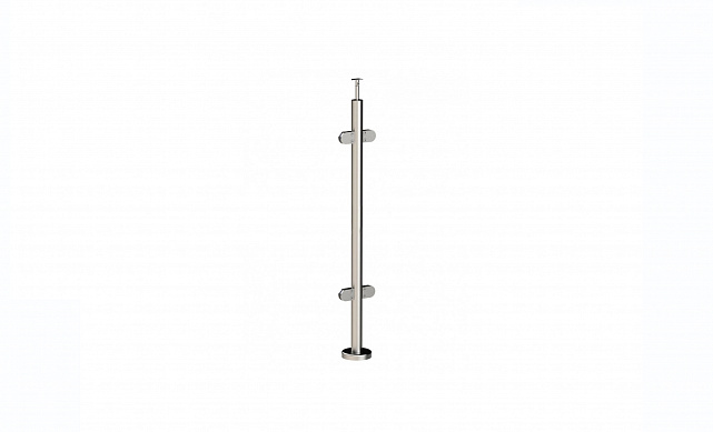 Стойка круглая Ø38.1: 4 штамп. стеклодержателя, полированная, высота 950 мм (AISI 201) k728 Стойка круглая Ø38.1: 4 штамп. стеклодержателя, полированная, высота 950 мм (AISI 201) k728