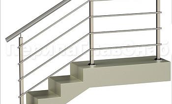 Четыре ригеля на сварке, круглый поручень и квадратные стойки в Санкт-Петербурге. Готовые проекты ПерилаГлавСнаб