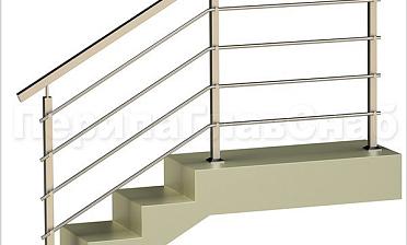 Четыре ригеля на держателях, квадратный поручень и квадратные стойки купить в Санкт-Петербурге