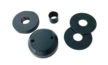 Комплект торцевого крепления несущего стекла, гайка-шайба Ø50х10х18 мм с внутренней резьбой М16, порошковая покраска RAL 9005 мат, AISI 304 Фk277-6-П купить в Санкт-Петербурге