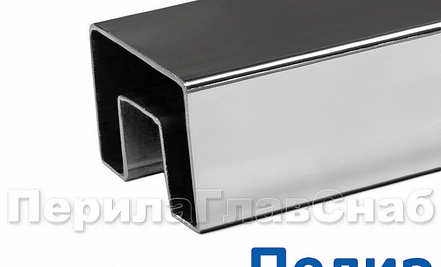 Труба 40х60, с пазом 24х24, полированная, AISI 304 k824-3 Труба 40х60, с пазом 24х24, полированная, AISI 304 k824-3