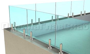 Ограждение для кровли на несущем стекле и министойках в Санкт-Петербурге. Готовые проекты ПерилаГлавСнаб Ограждение для кровли на несущем стекле и министойках в Санкт-Петербурге. Готовые проекты ПерилаГлавСнаб