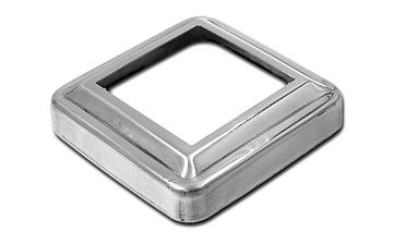 Низ стойки фигурный под трубу 40х40 мм, 64.5х64.5, высота 15 мм, полированный (AISI 304) k396 купить в Санкт-Петербурге