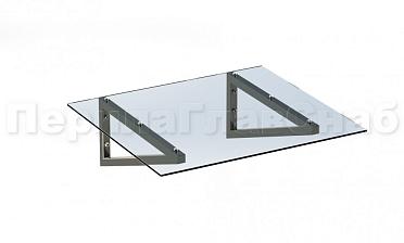 Консольный навес из поликарбоната выносной прямой треуголки купить в Санкт-Петербурге
