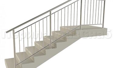 Нержавеющие ограждения для школ и детских садов с вертикальным заполнением “Частокол” - вариант №1 для крыльца купить в Санкт-Петербурге