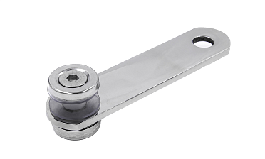 Стеклодержатель пластинчатый 2хМ8 (половинка), по центрам 85х5 мм, полированный, шайбы 5 мм штамп., под стекло 6-12 мм, (AISI 304) k023-1/2 купить в Санкт-Петербурге