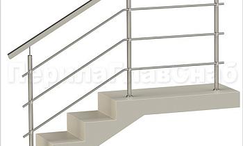 Три ригеля на держателях, квадратный поручень и круглые стойки в Санкт-Петербурге. Готовые проекты ПерилаГлавСнаб