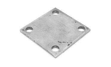 Фланец стойки 75х75х5 (4.3), AISI 304 #200, 4 отв. М10 (аналог Ф-0115) k115-5 купить в Санкт-Петербурге