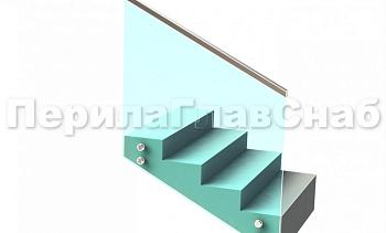 Ограждение с профильным поручнем с пазом на точечном креплении на лестнице в Санкт-Петербурге. Готовые проекты ПерилаГлавСнаб