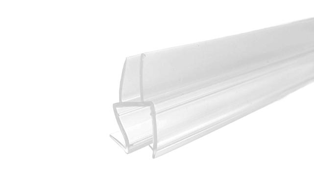 Уплотнитель для стекла в душевую кабину 10 мм, прозрачный, стена-стекло 2200 мм t226