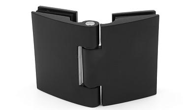 Петля для душевой кабины стекло-стекло 180°, без реза, нержавеющая сталь AISI 304, черная t313 BL купить в Санкт-Петербурге