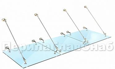 Комплект фурнитуры для козырька 1200х2800 (на вантах/тягах) k671-12-28 купить в Санкт-Петербурге