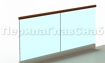 Ограждение с деревянным поручнем на профиле в Санкт-Петербурге. Готовые проекты ПерилаГлавСнаб Ограждение с деревянным поручнем на профиле в Санкт-Петербурге. Готовые проекты ПерилаГлавСнаб