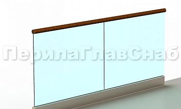 Ограждение с деревянным поручнем на профиле купить в Санкт-Петербурге