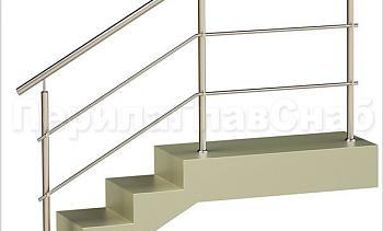 Два ригеля на держателях, круглый поручень и круглые стойки в Санкт-Петербурге. Готовые проекты ПерилаГлавСнаб