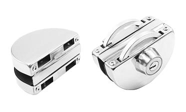 Замок для стеклянной двери с ответной частью на стекло, без вырезов в стекле полированный t109 PSS купить в Санкт-Петербурге