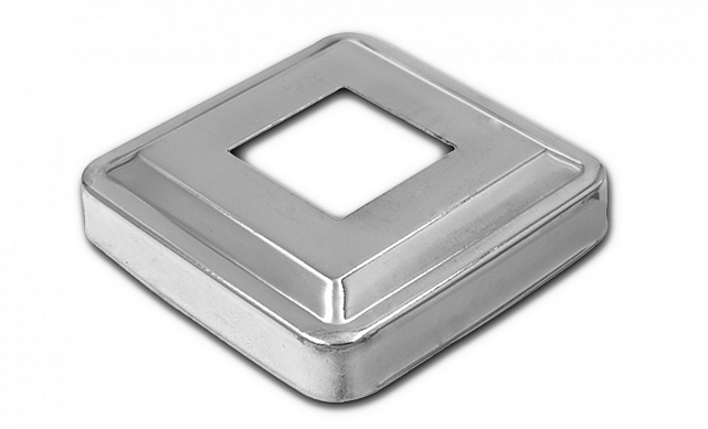 Низ стойки фигурный под трубу 25х25 мм, 66х66х0.4, высота 16 мм, полированный (AISI 304) k374 Низ стойки фигурный под трубу 25х25 мм, 66х66х0.4, высота 16 мм, полированный (AISI 304) k374