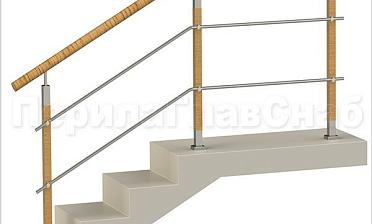 Два ригеля на держателях, пластиковый поручень и квадратные деревянные стойки купить в Санкт-Петербурге