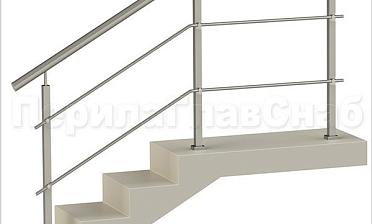 Два ригеля на держателях, круглый поручень и квадратные стойки купить в Санкт-Петербурге