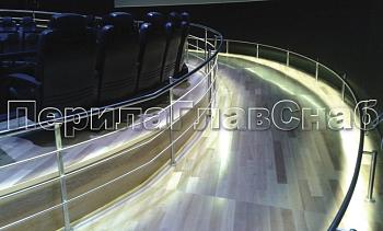 Ограждение со светильниками, встроенными в поручень в Санкт-Петербурге. Готовые проекты ПерилаГлавСнаб