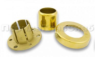 Цанга под трубу Ø38.1 мм, полированная #600, AISI 304, 3 отв. Ø7 мм, 3 отв. Ø9 мм, под золото Фk026-88 купить в Санкт-Петербурге