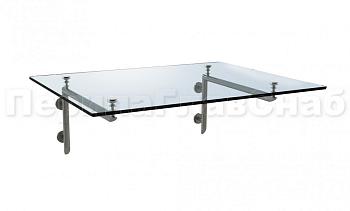 Стеклянный консольный навес на Г-образном каркасе - вариант 2 в Санкт-Петербурге. Готовые проекты ПерилаГлавСнаб