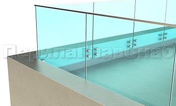 Ограждение на несущем стекле с торцевым креплением для крыш в Санкт-Петербурге. Готовые проекты ПерилаГлавСнаб Ограждение на несущем стекле с торцевым креплением для крыш в Санкт-Петербурге. Готовые проекты ПерилаГлавСнаб