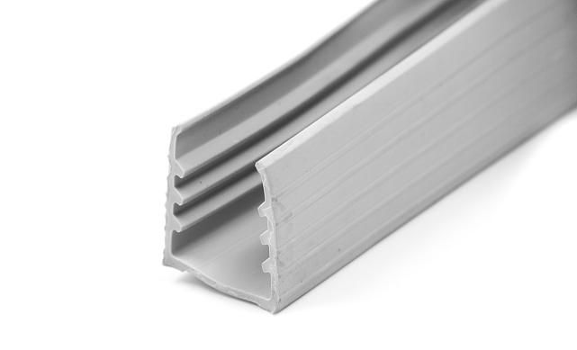 Уплотнитель в поручень с пазом 27х30 для стекла 10 мм, EPDM (палки 3 м) СЕРЫЙ сорт2 УЦЕНКА Фk305-G-с2
