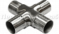Соединение поручня Ø38.1 мм, крестовина (AISI 304) k360