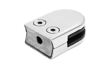 Стеклодержатель штампованный под стекло 8 мм (4+4 мм), под стойку Ø38.1 мм 40х24х55, полированный (AISI 304) k038 купить в Санкт-Петербурге