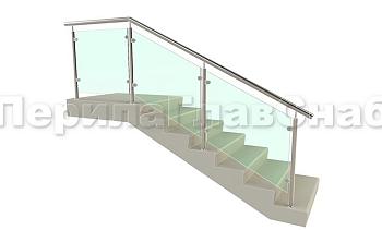 Ограждение для лестницы из нержавейки с зажимными стеклодержателями для крыльца в Санкт-Петербурге. Готовые проекты ПерилаГлавСнаб Ограждение для лестницы из нержавейки с зажимными стеклодержателями для крыльца в Санкт-Петербурге. Готовые проекты ПерилаГлавСнаб