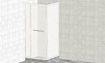 Комплект душевой с внутренней подвижной дверью, толщина стекла 8мм, 900х900х2000, aisi 304, полированная t470 PSS в Санкт-Петербурге. Готовые проекты ПерилаГлавСнаб