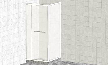 Комплект душевой с внутренней подвижной дверью, толщина стекла 8мм, 900х900х2000, aisi 304, полированная t470 PSS купить в Санкт-Петербурге