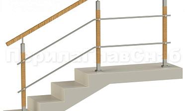 Два ригеля на держателях, квадратный деревянный поручень и квадратные деревянные стойки купить в Санкт-Петербурге