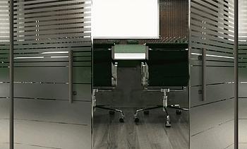 Перегородки из стекла с пленкой для офиса премиум в Санкт-Петербурге. Готовые проекты ПерилаГлавСнаб