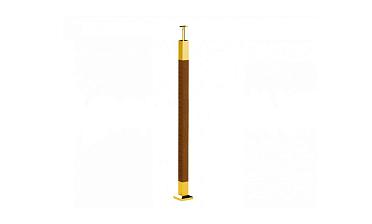 Готовая стойка 40х40х950 мм, деревянная нелакированная, со вставками из нержавеющей стали под золото 2х100 мм k740-G купить в Санкт-Петербурге Готовая стойка 40х40х950 мм, деревянная нелакированная, со вставками из нержавеющей стали под золото 2х100 мм k740-G купить в Санкт-Петербурге