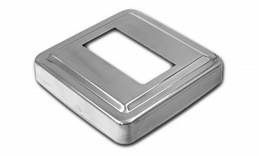 Низ стойки под трубу 50х25 мм, 84х84х0.6 мм, высота 17 мм, полированный (AISI 304) k398 купить в Санкт-Петербурге Низ стойки под трубу 50х25 мм, 84х84х0.6 мм, высота 17 мм, полированный (AISI 304) k398 купить в Санкт-Петербурге