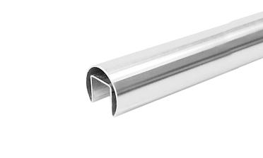 Труба Ø48.3, с пазом 27х30 мм, шлифованная, EURO (AISI 304L) k822-4 купить в Санкт-Петербурге