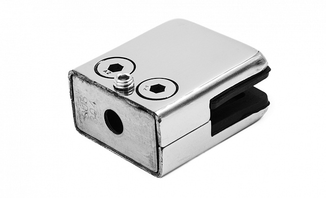 Стеклодержатель штампованный, под стекло 8 мм (4+4 мм), на плоскость 40х24х48 полированный (AISI 304) k352 Стеклодержатель штампованный, под стекло 8 мм (4+4 мм), на плоскость 40х24х48 полированный (AISI 304) k352