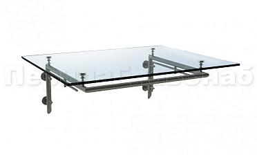 Стеклянный козырек на Г-образном каркасе - вариант 1 купить в Санкт-Петербурге